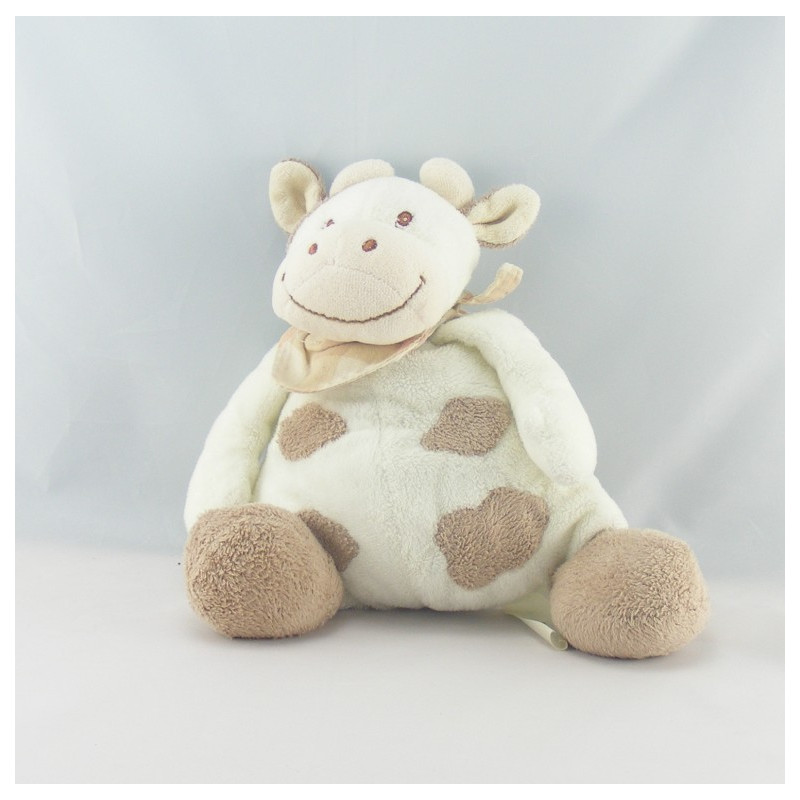 Doudou musical vache daisy blanche tachetée JOLLYBABY