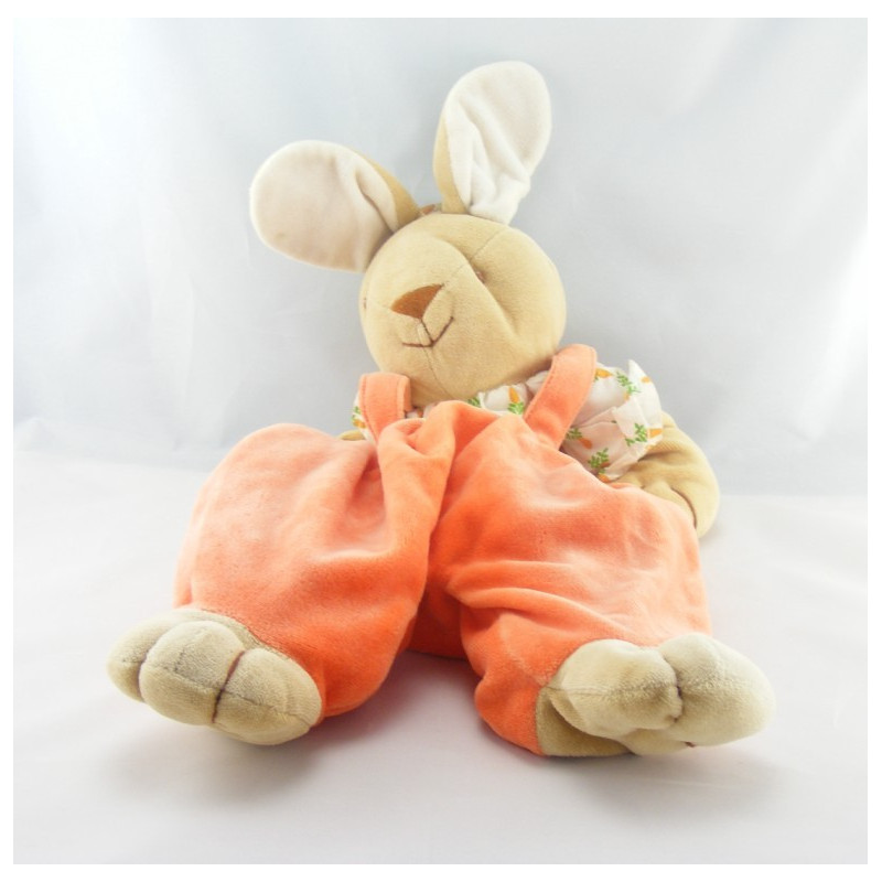 Doudou lapin beige orange carottes NOUKIE'S