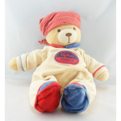 Doudou plat ours endormi bandanas rouge KALOO