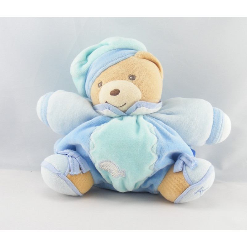 Doudou ours patapouf bleu Lagoon Lagon poisson KALOO