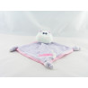 Doudou plat hippopotame mauve rose bonbon PARADISE