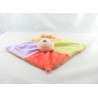 Doudou plat Hippopotame bleu vert rouge orange PLAYKIDS