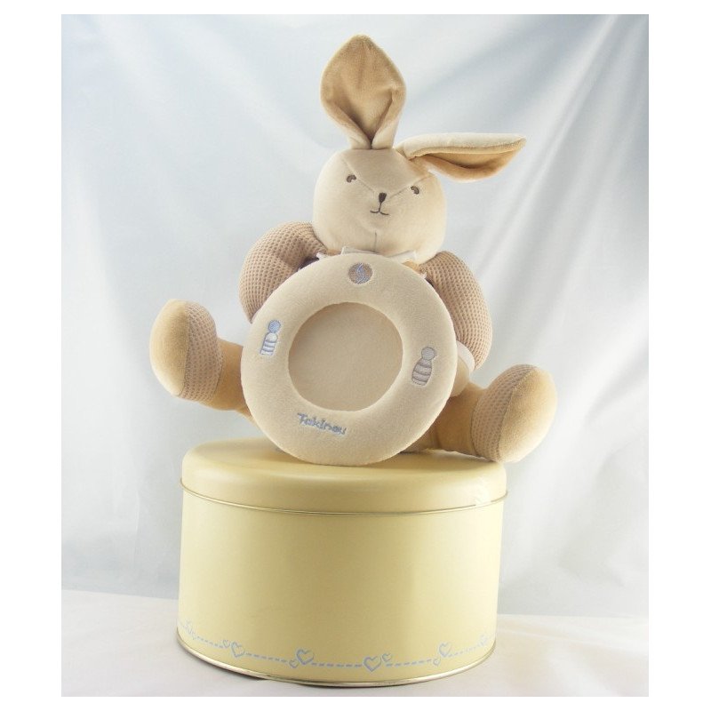 Doudou Lapin beige marron Takinou