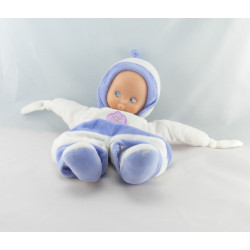 Doudou poupée verte salopette jaune rouge fleur NOUNOURS