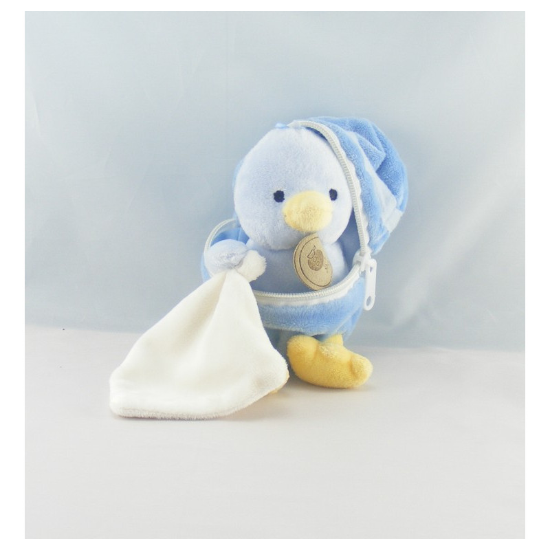 Doudou poussin bleu coquille avec mouchoir BABY NAT