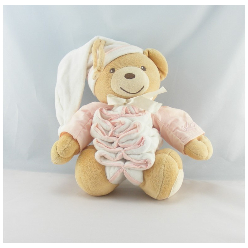 Doudou musical accordéon ours blanc coeurs bleu KALOO