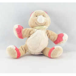 Doudou rhinocéros beige rouge BENGY