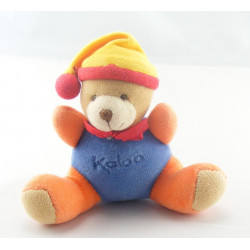Doudou ours boule patapouf bleu orange KALOO