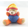 Doudou ours boule patapouf bleu orange KALOO