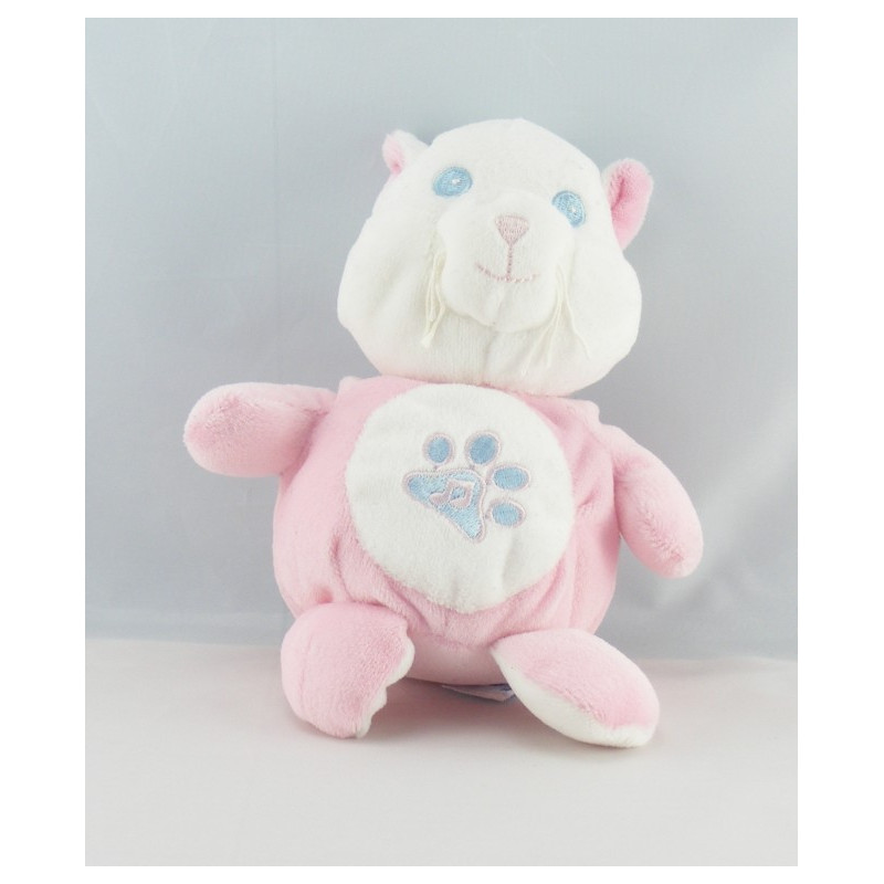 Doudou musical étoile chat rose sur lune GIPSY