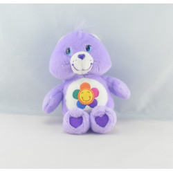 Peluche Bisounours mauve violet Grosfasol fleur CARE BEARS 20 cm