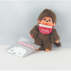 Peluche Singe Kiki Monchhichi avec bavoir SEKIGUCHI NEUF