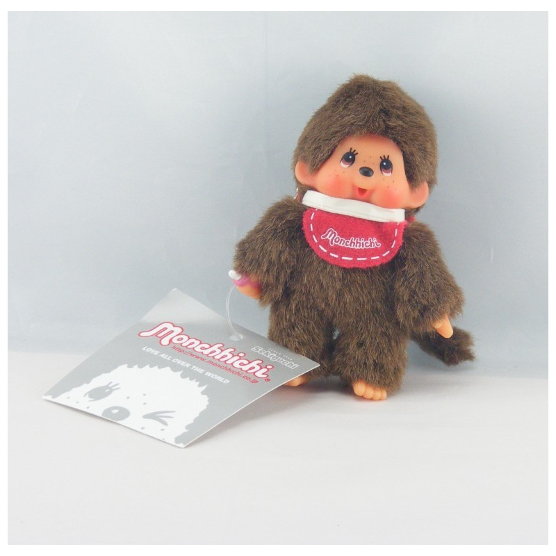 Peluche Singe Kiki Monchhichi avec bavoir SEKIGUCHI NEUF