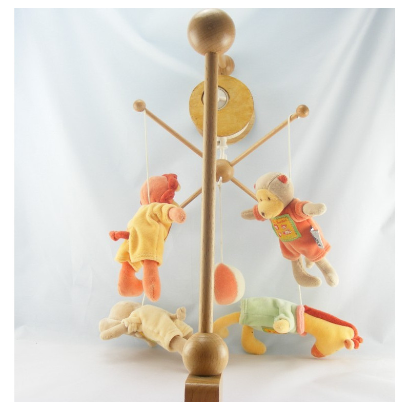 Mobile musical en bois doudou lapin Martin mon lapin MOULIN ROTY
