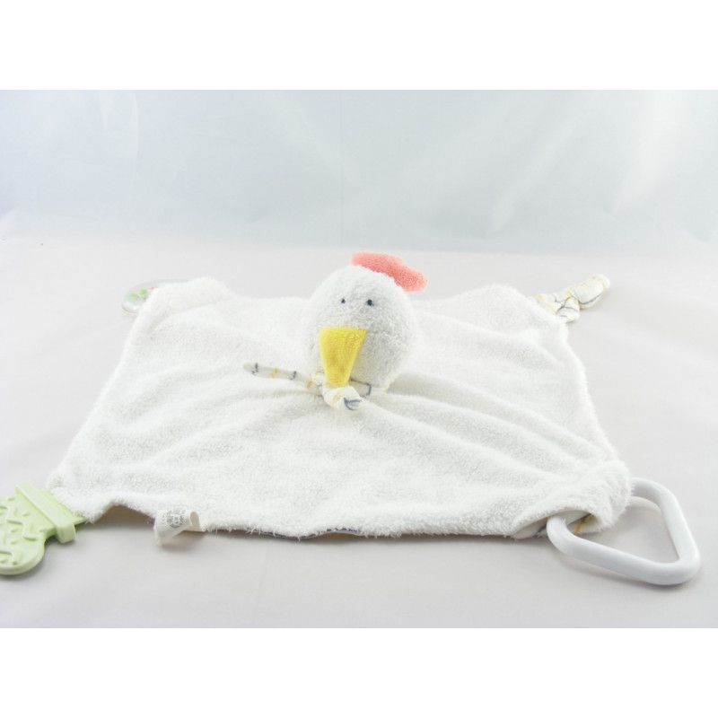 Doudou plat hochet poule Malice et Bulle CP INTERNATIONAL