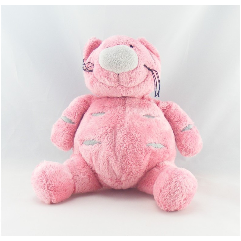 Peluche doudou Chat gris rose 26 cm Anna Club Plush chez vous des demain