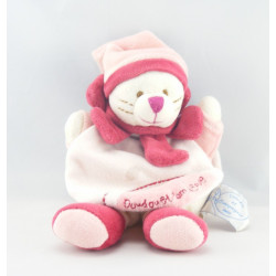 Doudou et compagnie chat Minouchette Bordeaux rose 