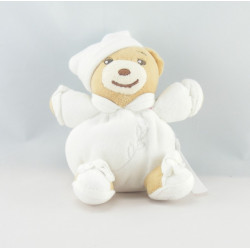 Doudou ours blanc feuilles brodées Dragée KALOO