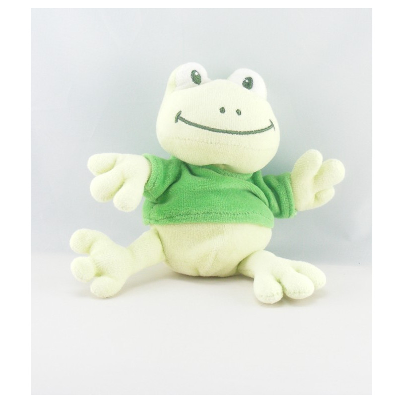 Doudou grenouille verte pull vert BENGY