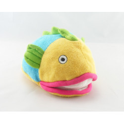 Doudou hochet poisson violet vert bleu BABY SUN