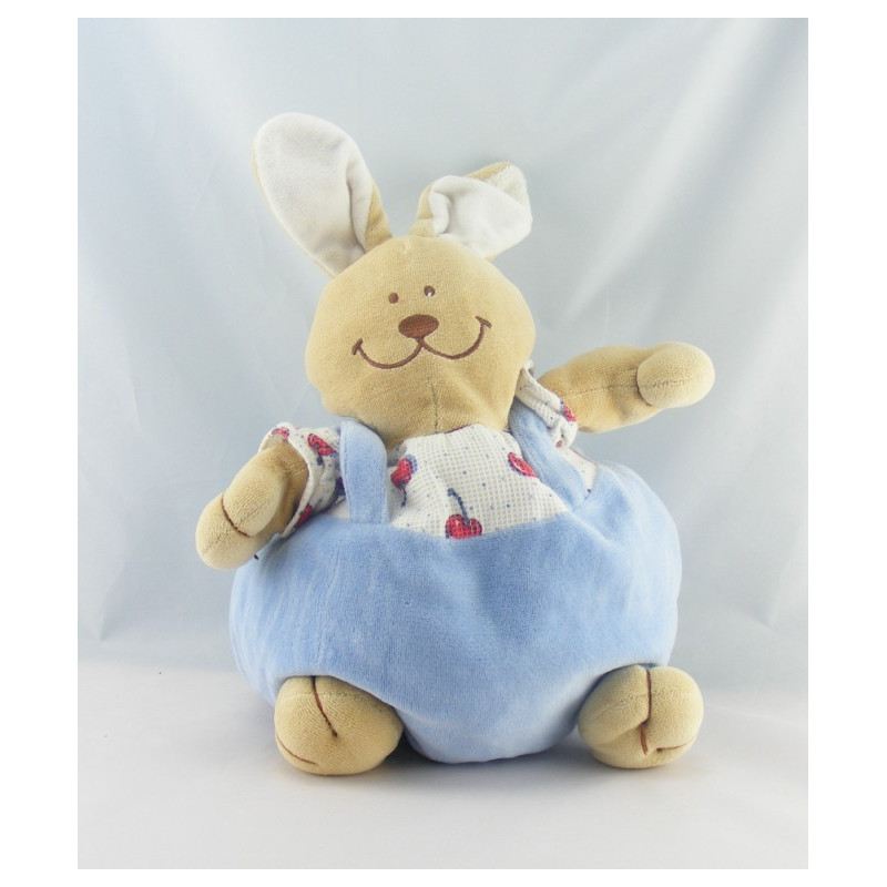 Doudou ours beige blanc cerise NOUKIE'S 