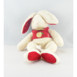 Doudou lapin blanc rouge pomme A BABY NAT