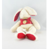 Doudou lapin blanc rouge pomme A BABY NAT