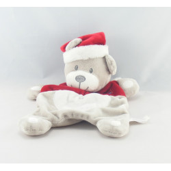 Doudou plat chat blanc bleu VETIR