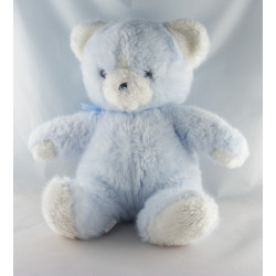 Doudou Peluche ours blanc bleu BOULGOM 