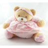 Doudou ours boule rose bandeau vichy TAKINOU