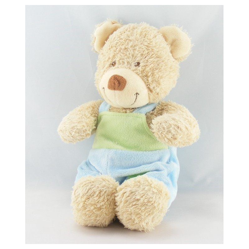 Doudou musical ours bleu vert mouton TEX BABY