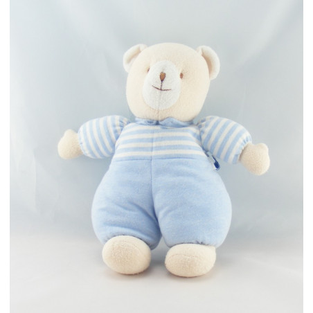 Doudou souris ours beige pyjama rayé bleu TROUSSELIER