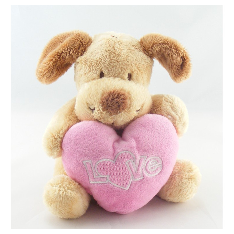 Doudou chien beige marron cocard NICOTOY