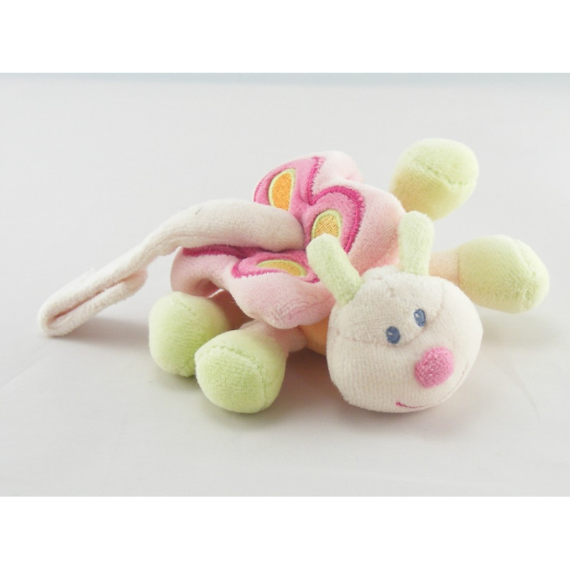 Doudou papillon rose orange Hyppo et Flo NATTOU 