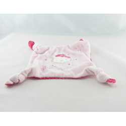 Doudou plat rose fushia pois chat HELLO KITTY noël