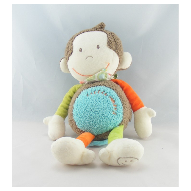 Doudou plat dentition singe marron BABYSUN