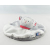 Doudou plat hibou rose blanc SUCRE D'ORGE