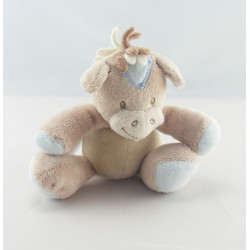 Doudou plat poney cheval blanc beige attache tétine NATTOU