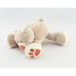 Mini doudou ours beige jaune empreintes Pol NATTOU