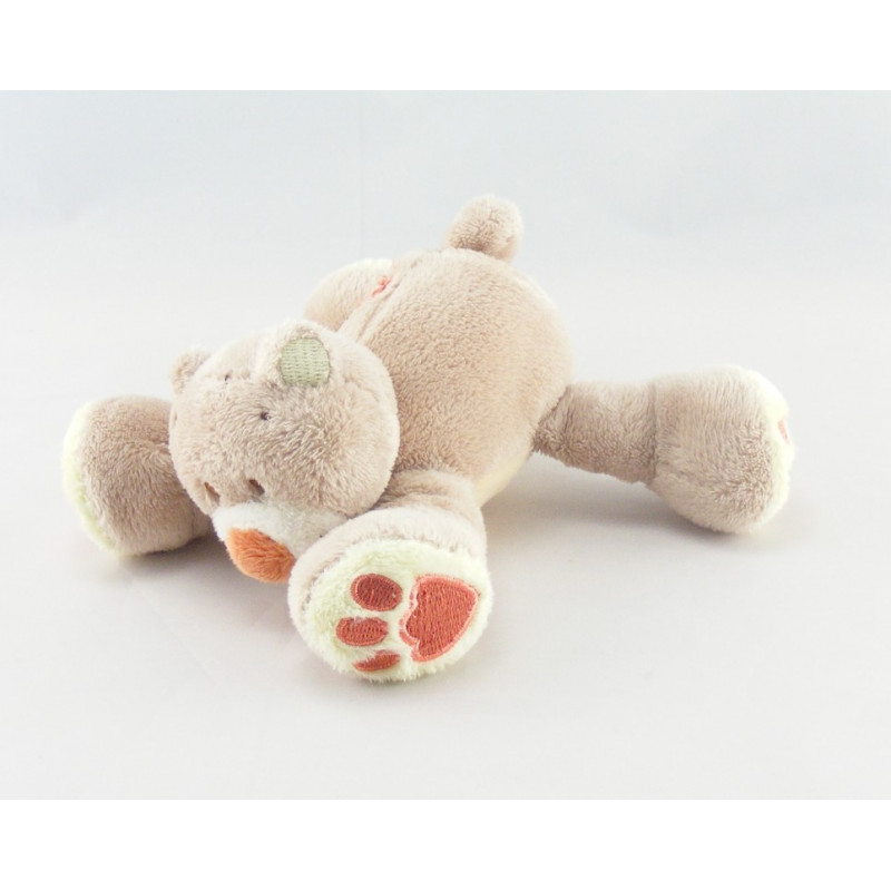 Mini doudou ours beige jaune empreintes Pol NATTOU