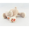 Mini doudou ours beige jaune empreintes Pol NATTOU