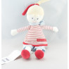 Doudou poupée fille robe rose béret marin Sucre d'orge