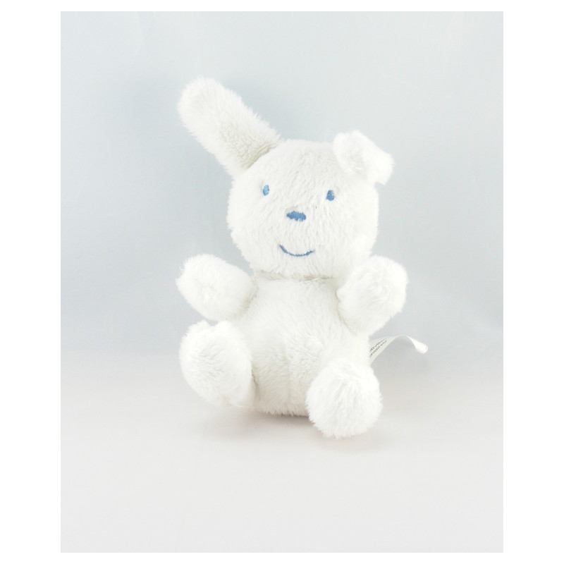 Doudou plat éponge lapin blanc AUCHAN