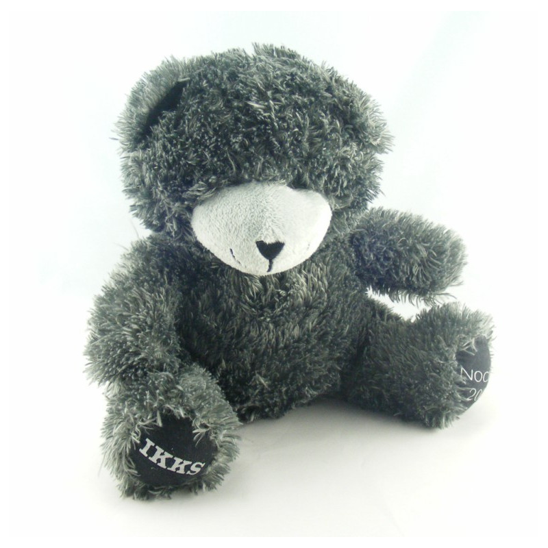 Doudou ours gris noir NOCIBE 2009 IKKS