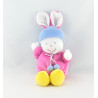 Doudou lapin rose avec bonnet GIPSY