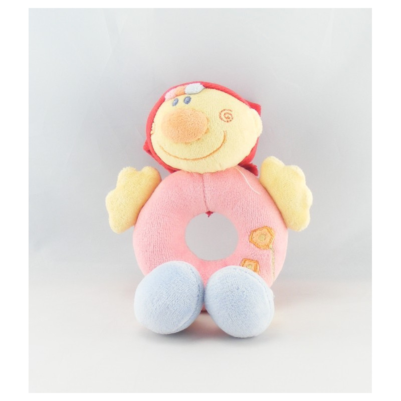 Doudou Billy et Babette rose bonnet rouge NATTOU