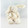 Doudou lapin beige avec coussin laine DOUDOU ET COMPAGNIE