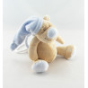 Doudou ours beige Tom bonnet bleu coeur DOUKIDOU