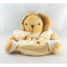 Doudou boule lapin carreaux jaune NOUNOURS