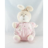 Doudou musical lapin rayé rose ABC NICOTOY